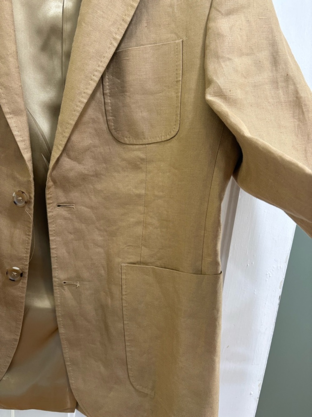 VINTAGE BANANA REPUBLIC MENS LINEN BLAZER - Picture 4 of 9